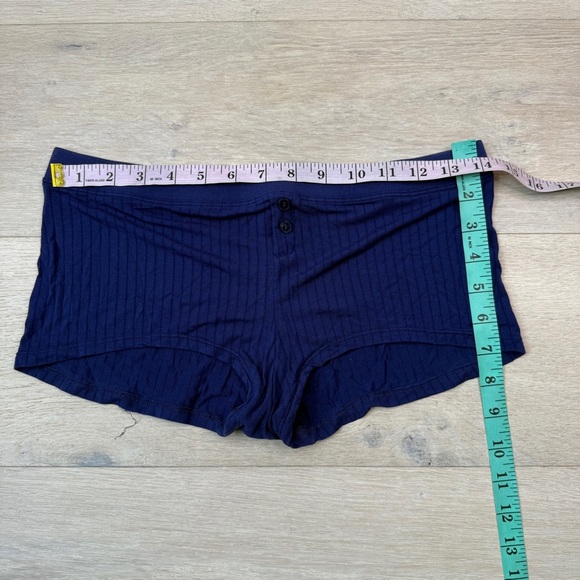 Splendid Dark Blue Ribbed Sleep Shorts - Picture 2 of 4